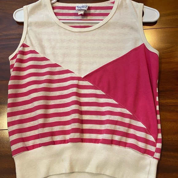 Vintage Winners Choice white and Pink striped Tank Top size medium - Picture 7 of 9